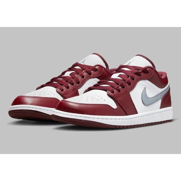 Nike Other - Nike Air Jordan 1 Low 'Bordeaux' Cherrywood White 553558-615 Mens & GS Size 14